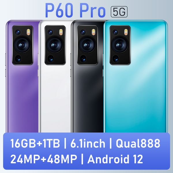 P60 Pro Comercio electrónico transfronterizo Comercio exterior Nuevo teléfono inteligente Android con pantalla grande de 6,1 pulgadas 1 4G Fábrica en stock Venta directa