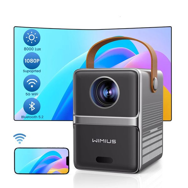 P61 Portable 8000Lumens 5G WiFi Bluetooth Theatre Support Full HD 1080p Display Home Cinema Projecteur 240112