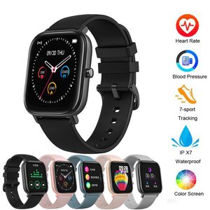 P8 ID Smart Watch Men Watchs Women Women IP67 imperméable Fiess Tracker Sport Heart Cate Monitor Full Touch Smartwatchs pour Amazfit GTS Xiaomi S Watchs Watch