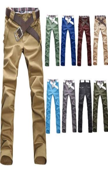 P826 Mens delgada Fit Skinny Stretch Pencil Jeans pantalones Pantalones casuales 10 colores Tamaño asiático MLXLXXL3963430