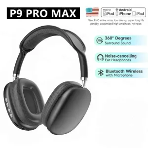 P9 PRO Max draadloze Bluetooth-headset met microfoon Ruisonderdrukkende headsets Stereogeluid Oortelefoon Sport-gaming-hoofdtelefoon