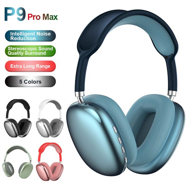 P9 Pro Max – écouteurs sans fil Bluetooth 5.3V, réglables, suppression Active du bruit, son stéréo HiFi, pour le travail en voyage