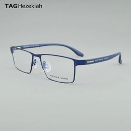 P9700 Business lunettes cadres lunettes pour hommes optique Prescription cadre grand visage lunettes carré myopie rétro spectacle 240313