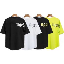 Designer Mens T-shirt Ange 3D Lettre Impression T-shirt à manches courtes American Hip Hop Sweat-shirt Coton Lâche Oversize Hommes Femmes Col rond T-shirts S-XL