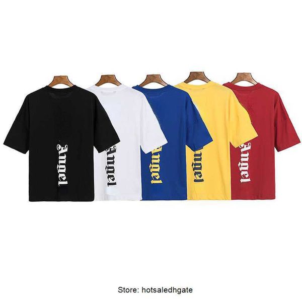 PA Diseñador Hombres Camiseta Tide Brand Angel Impreso Camiseta de manga corta Ins USA Hip-hop Cuello redondo Sudadera Verano Algodón Suelto Oversize Pareja Camisas