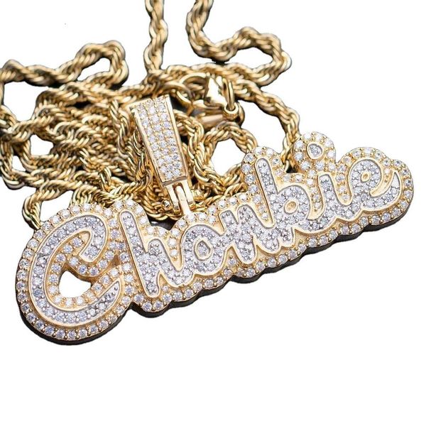 PA HIP HOP BLING Iced Out Maisanite Jewelry Sterling Sier Diamond Charm Pendant Pendant Collier