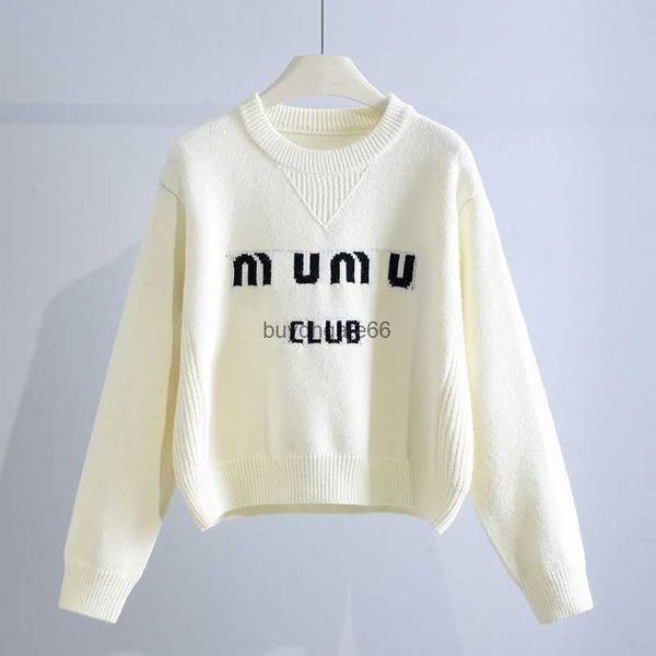 Pa3m Femmes Sweatshirts Miu Designer Femmes Pull Jumper Jacquard Motif Tricoté Classique Lettre Tricots Automne Hiver Garder Au Chaud Jumpers Design Pull Knit s