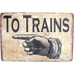 Pacific Railway Logo Train Railroad New York Central System Advertising Santa Fe Train Crossing Metal Signs Mur Decor