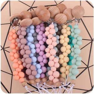 Clips des supports de sucette # Baby Chain Nursing Soother Holder Silicone Beads Teether Drop 230421