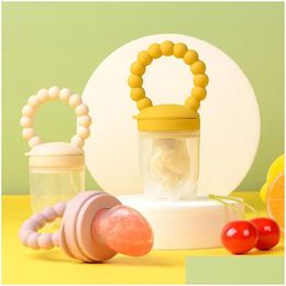 Titulaires de sucettes Clips Baby Fruit Feeder Sile Mesh Sac de qualité alimentaire et légumes soins infirmiers tout-petits jouets de dentition 231109 Drop Delivery Kid Otchl