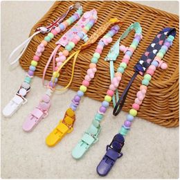 Clips des supports de sucette # Clip de tétine pour bébé avec une chaîne anti-perte réglable jouet dentaire souple pour les filles et les garçons Cavai Colored Woven Belt Supplies Baby Supplies D240521