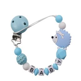 Clips de soporte de chupete# Nombre personalizado para bebés Silicona cadena dental Pacificador Pacificador de bebé Pacificador Baby Pacifier Regalo de juguete D240521