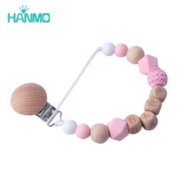 Fopspeenhouders Clips# Gratis gepersonaliseerde naam Baby Bijtring Armband Food Grade Chew Nurse Toy Siliconen Tandjesketting Fopspeenclip met babycadeau 221119