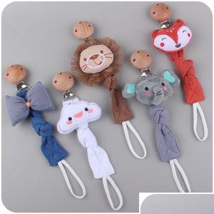 Pacifier Holders Clips# Holders Clips Babyproducten Beech Clip Lion Animal Cotton Linen Lint Rope Unieke Elegante Design Chain 2304 DHQ8N