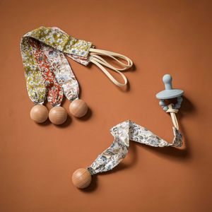 Supports de sucette Clips # Nouveau tissu floral chaîne de sucette de coton tissu mamelon apaisant support de bébé dents de bébé