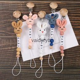 Clips para soportes de chupete # Clip de madera para chupete de bebé, cadena de pezón para dentición de conejo de ganchillo de madera para nombre personalizado hecho a mano, chupete para bebé Chainvaiduryb