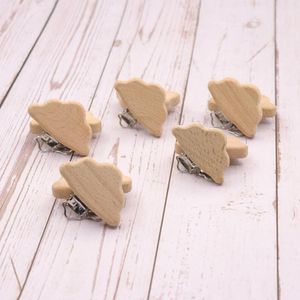 Sucettes # 5pcs Hêtre Attache Sucette Petit Éléphant Étoile Coeur Oiseau Nuage Bébé Dents DIY Chaîne Préférée AccessoiresSucettes # Sucettes # Paci