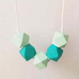 Fopspeen 5 -stcs/lot BPA gratis voedselkwaliteit DIY Silicone Baby Safe kinderziekteketting Zhexagon kralen Teeltether voor moeder om te dragen als kerstcadeau