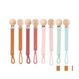 Fopspenen # Baby Sile Bead Teethe Fopspeen Beuken Clip Keten Baby Tepel Fopspeen Geboren Tandjes Dummy Houder Douche Cadeau Drop Leveren Dh149