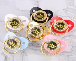 Pacifications Couleurs Carton Couronne bébé Pacificier Golden Dummy Bling Toddler Pacy Orthodontic Nipple Infant Down Gift 018 moispac8294620