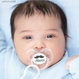 Sucettes # MIYOCAR personnalisé n'importe quel nom peut faire une sucette orthodontique transparente factice sans BPA cadeau pour nouveau-né baby showerL231104
