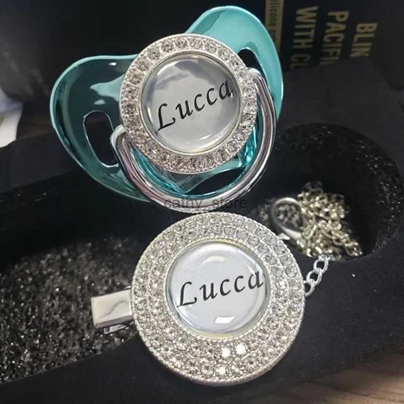 Pacifiers# MIYOCAR Personalized any name can make gold bling pacifier black gold and pacifier clip BPA free dummy bling unique design P8L2403