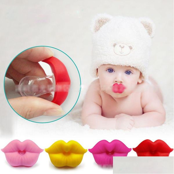 Sucettes nouveau-né drôle grandes lèvres rouges Sile infantile 5 couleurs bébé sucette mamelons C4493 livraison directe enfants maternité alimentation Otki0