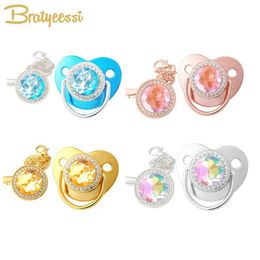 Fopspeen# Pasgeboren Pacifier Clip Chain Lid Luxe bling baby dummy siliconen baby tepel golden baby shower cadeau bpa freel2403