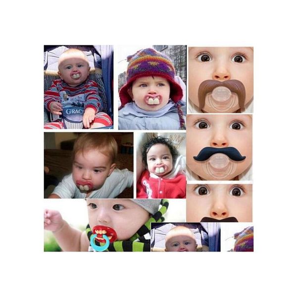 Chupetes Venta Bebé Chupete Divertido Lindo Dientes Bigote Niño Niña Infantil Ortodoncia Maniquí Barba Pezones Entrega segura Niños Materni OT74A