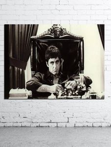 Pacino al Scarface Movie Affiche décoration toile peinture à l'huile en noir et blanc pop art mur images salon décoration intérieure7303430