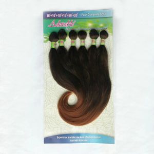 Pack Adorable Crochet en Fibre Résistant à la Chaleur Tissage de Cheveux Vague de Corps Mélangé Deux Tons, Paquet Complet de Faisceaux de Cheveux Synthétiques Ombre Couleur Vive 6pcs