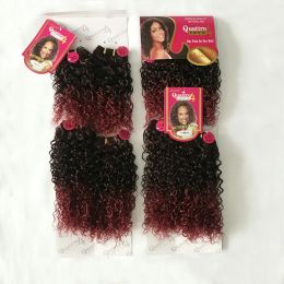 Pack Adorable Quattro Bebe Curl 4pcs Ombre Color Hair Weavon, Two Tone Color Résistant à la chaleur Kinky Curly Full Packat Hair Weavon