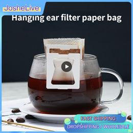 Pak wegwerpkoffie Coffe Friter Tassen draagbaar hangend oor stylecoffee filters milieuvriendelijke papieren zak voor espresso-koffie
