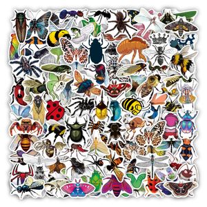 Paquet de 100 autocollants d'insectes de dessin animé, autocollant en vinyle imperméable sans doublon pour skateboard, bagages, ordinateur portable, casque, bouteille d'eau, téléphone, voiture