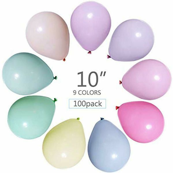 Paquet de 100pcs Macaron Bonbons Colorés Ballons De Fête Pastel Ballons En Latex 10 Pouces DHL