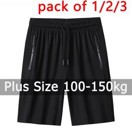 Pakket van 123 Men Heatpants 100150kg Plus Maat size 5xl9xl Casual shorts Losse elastische taille Sportbroek Running Fitness Gym 240510