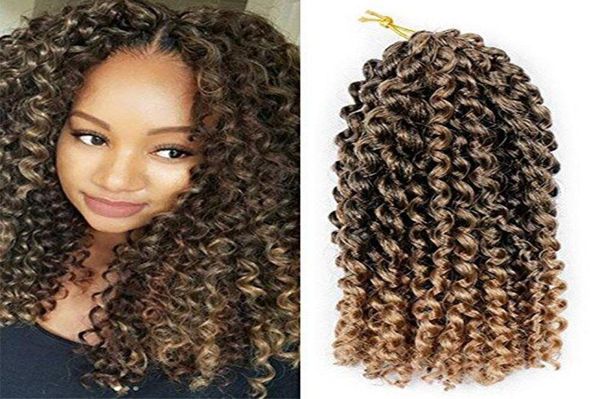 Paquet de 3 couleurs ombres marlybob crochet tresser les cheveux afro Kinky Curly Jerry Curl Traids Kanekalon Synthétique Hair Extensions 10qu2697363