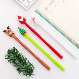 Pack van 40 -stcs Christams gel pen cartoon zwarte kit met 3D decoratieve klassen beloning kerstdecoraties