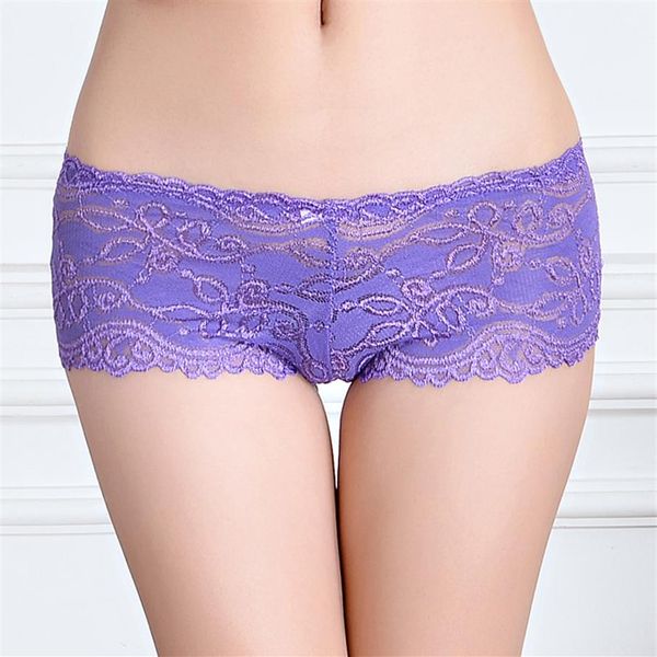 Paquete de 5 piezas Nuevo boxeador de encaje bonito Calzoncillos hipster de encaje transparente Ropa interior sexy para mujer Bragas de dama Lencería íntima 1975