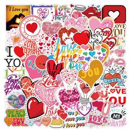 Pack van 50 stuks Leuke LIEFDE Stickers Vintage Valentine039s Dag Mooie Geschenken Sitkcer Voor Laptop Bagage Auto Decals Drop4567146