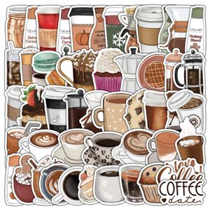 Pack de 50 Pcs En Gros Café Autocollants Étanche Sans Double Bouteille D'eau Cahier Planche À Roulettes Bagages Téléphone Cas De Voiture Stickers Enfants Jouets Dropshipping