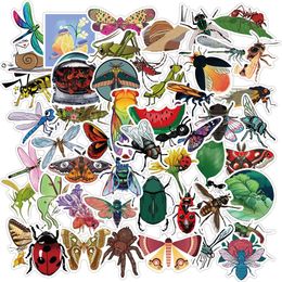 Pack van 50 stks Groothandel Leuke Insect Stickers voor Bagage Skateboard Notebook Helm Waterfles Auto Decals Kids Geschenken