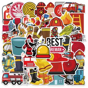 Pak van 52 stks groothandel cartoon brandweerman stickers stickers no-dupliceren waterdicht voor bagage skateboard laptop notebook water fles auto stickers kinderen cadeaus