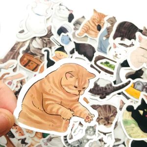 Pack of 54Pcs Wholesale Cute Cates Stickers Waterproof Sticker For Luggage Laptop Skateboard Notebook Water Bottle Car decals Kids Gifts Toys