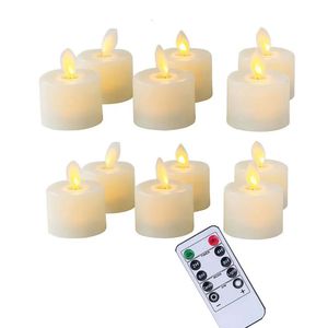 Paquet de 6 ou 12 télécommande Small Salights Home Decorative Bandlesfake réaliste blanc chaud danse LED Swing Candle Lumière 240417