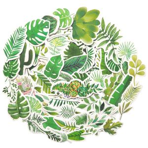 Pack van 60 stks groene plant monstera bananen blad stickers voor bagage skateboard notebook helm waterfles auto stickers kinderen geschenken