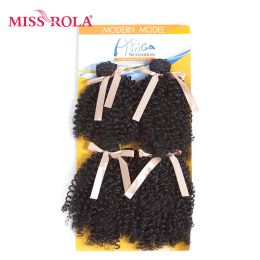 Pack Pack Miss Rola 78,5 pouces Curly Synthetic Weave 1B # Double Waft 4 Bundles Deal 200g / Pack Full Head Kanekalon Hair