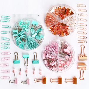 Pack Or Rose Bureau Combinaison Punaise Trombone Porte-Billet Gadget De Bureau En Métal Multi-Fonction Clip yq01840