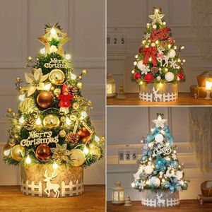 Ensemble de petits arbres 45/60 cm Ensemble de bureau ménagers avec des lumières de décoration de Noël Matériaux