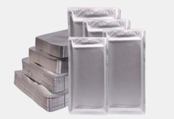 Emballage en feuille d'aluminium en plastique, bouche plate sous vide scellée en aluminium pur, sac de Film de couverture à trois côtés, multitaille, point personnalisé 6N1F7660789